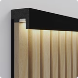 300cm Black Single Top Trim Batten with LED